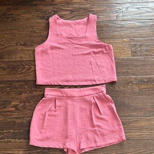 Source Unknown Pink Tank Top and Shorts Set